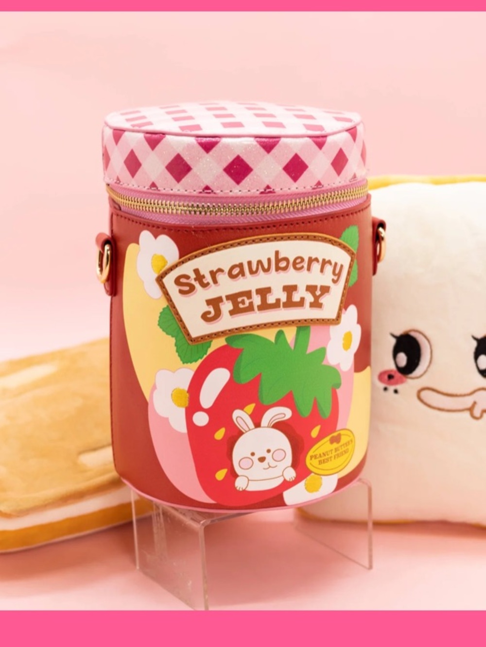Strawberry Jelly Novelty Purse Handbag Pink & Burgundy